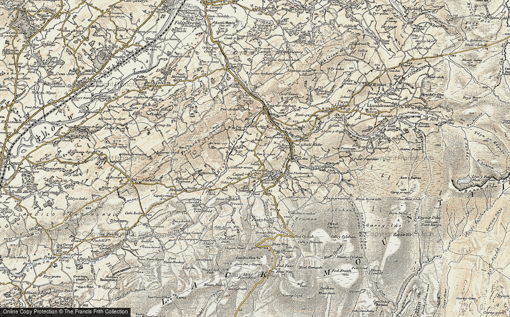 Old Map of Capel Gwynfe, 1900-1901 in 1900-1901