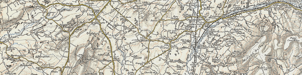 Old map of Capel Hendre in 1900-1901