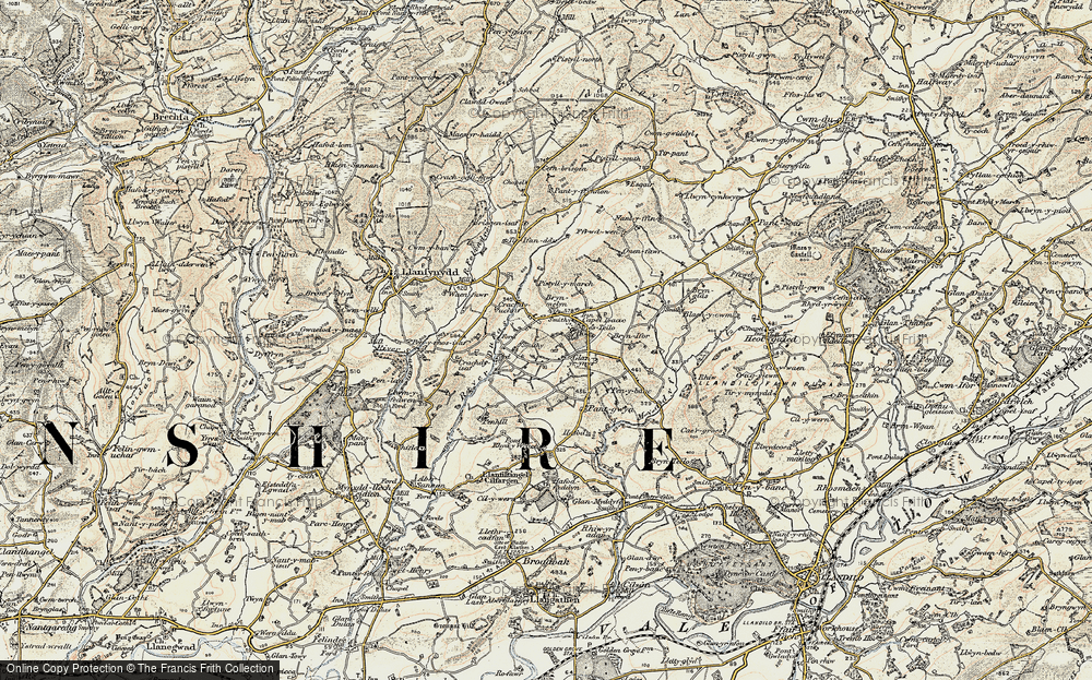 Old Map of Capel Isaac, 1900-1901 in 1900-1901