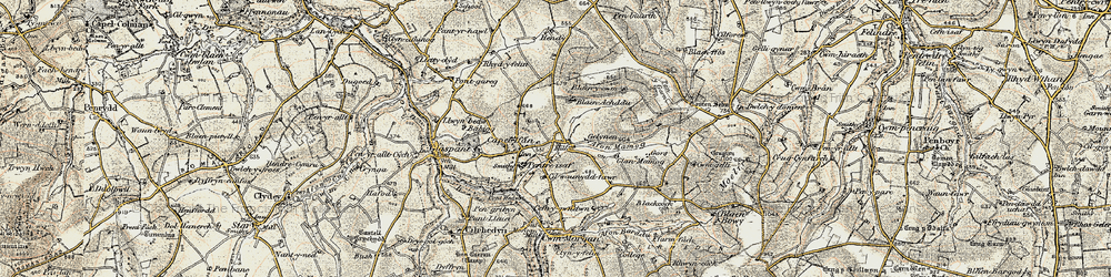 Old map of Afon Mamog in 1901