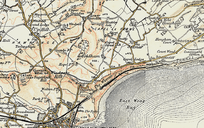 Old map of Capel-le-Ferne in 1898-1899