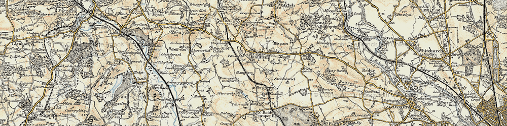Old map of Capel Llanilltern in 1899-1900