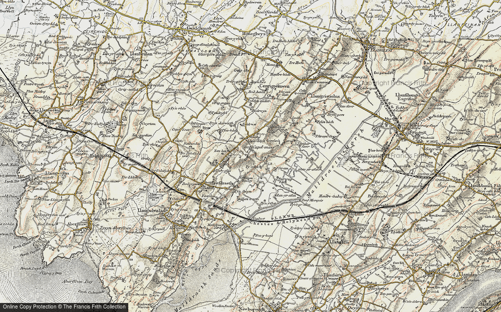 Old Map of Historic Map covering Paradwys in 1903-1910