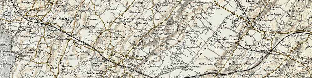 Old map of Capel Mawr in 1903-1910