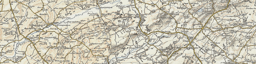 Old map of Capel Seion in 1900-1901