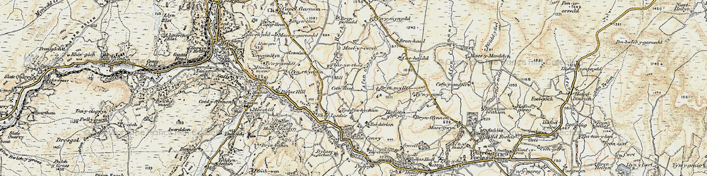 Old map of Capel Siloam in 1902-1903