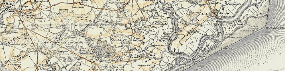 Old map of Capel St Andrew in 1898-1901