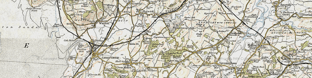 Old map of Capernwray in 1903-1904