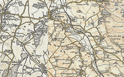 Old map of Capton in 1898-1900