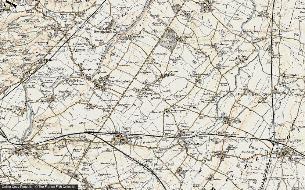 Old Map of Car Colston, 1902-1903 in 1902-1903