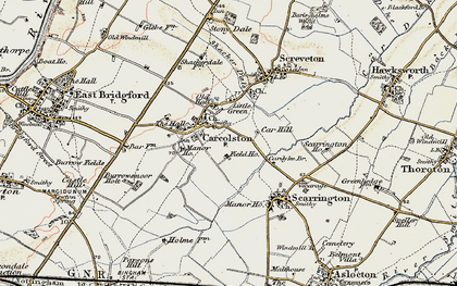 Old map of Car Colston in 1902-1903