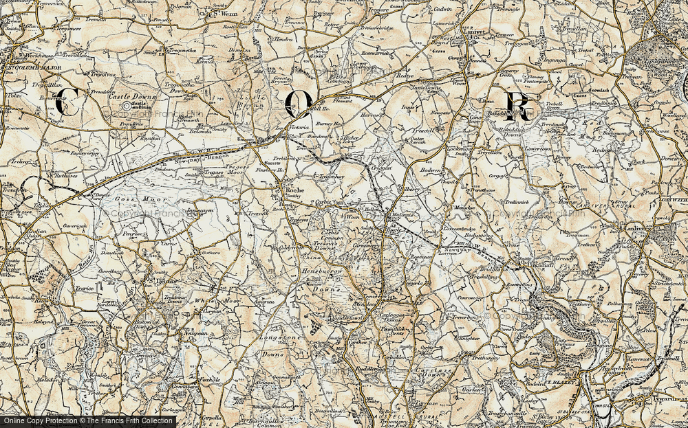 Old Map of Carbis, 1900 in 1900