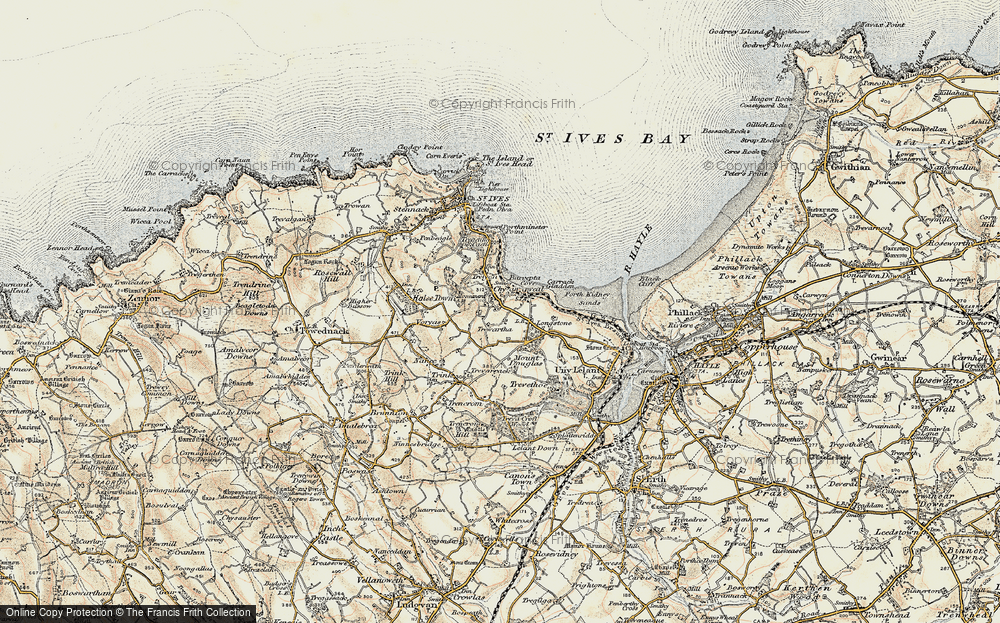 Old Map of Carbis Bay, 1900 in 1900