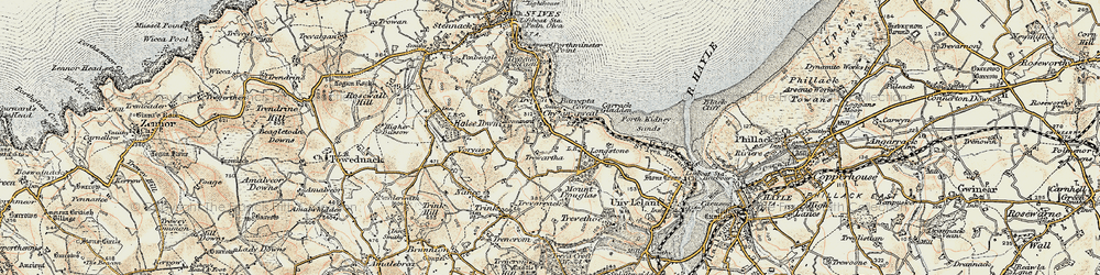 Old map of Carbis Bay in 1900