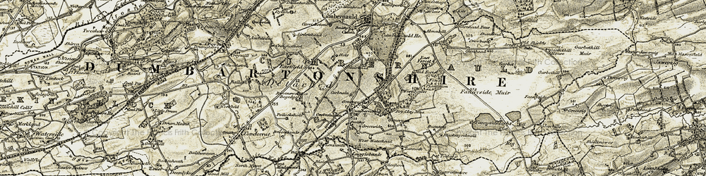 Old map of Carbrain in 1904-1907