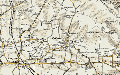 Old map of Carbrooke in 1901-1902