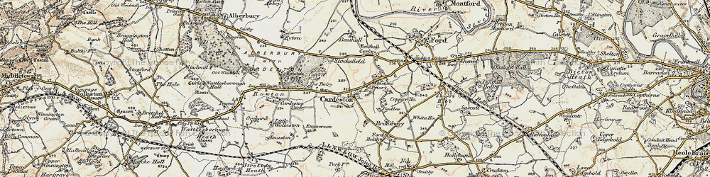 Old map of Cardeston in 1902
