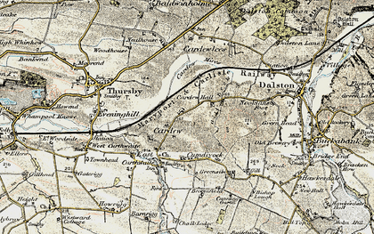 Old map of Cardew in 1901-1904