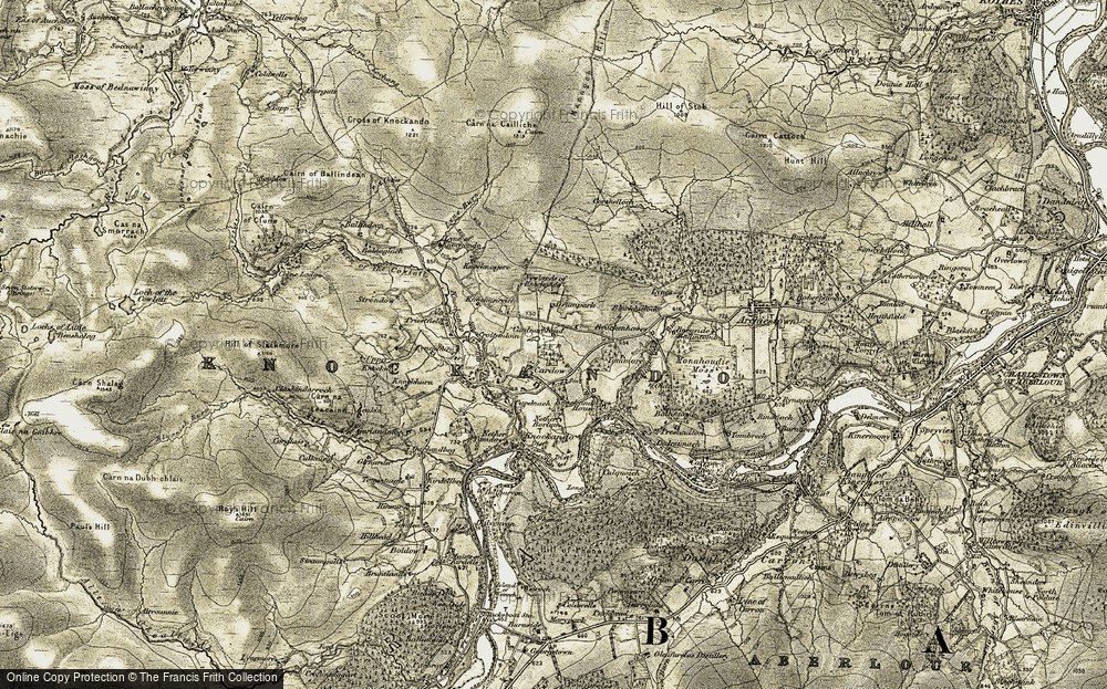 Old Map of Cardhu, 1908-1911 in 1908-1911