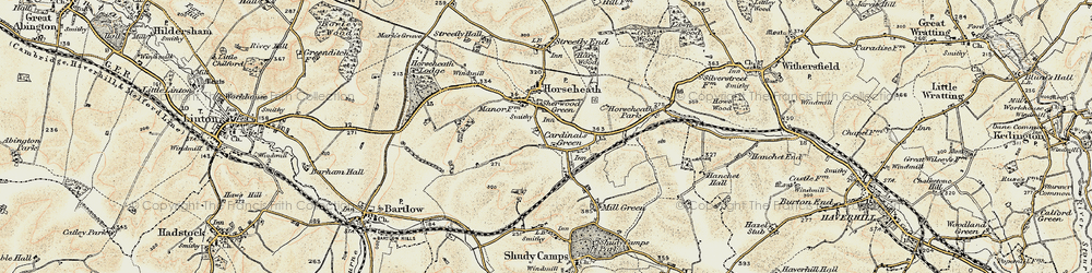 Old map of Cardinal's Green in 1899-1901