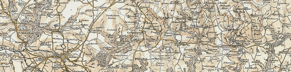 Old map of Cardinham in 1900