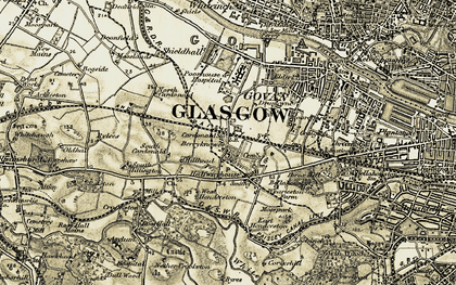 Old map of Cardonald in 1904-1905