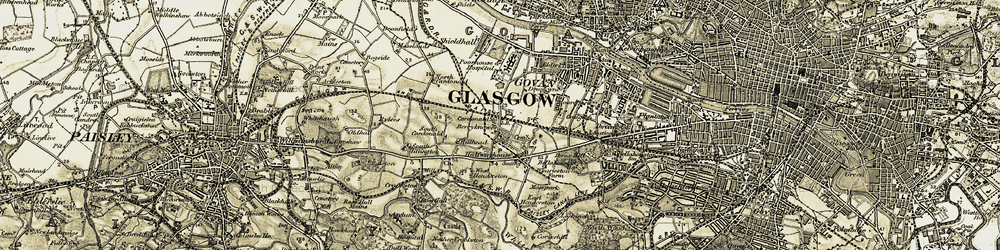 Old map of Cardonald in 1904-1905
