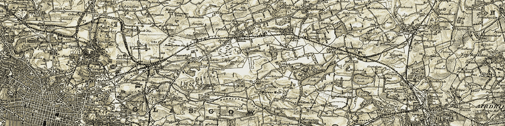 Old map of Cardowan in 1904-1905