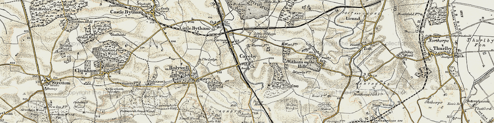 Old map of Careby in 1901-1903