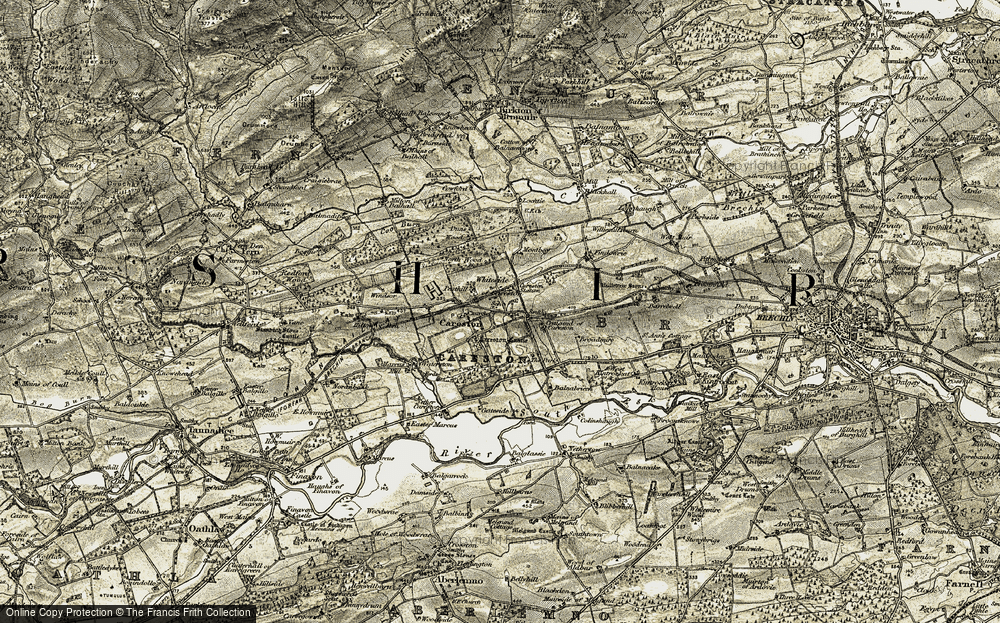Old Map of Careston, 1907-1908 in 1907-1908