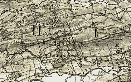 Old map of Careston in 1907-1908
