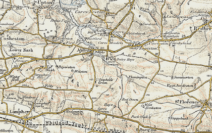 Old map of Carew Cheriton in 1901-1912