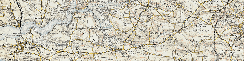 Old map of Carew Newton in 1901-1912