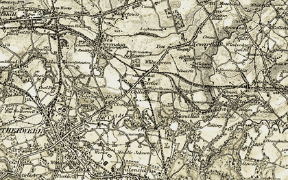Old map of Carfin in 1904-1905