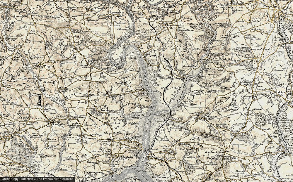 Old Map of Cargreen, 1899-1900 in 1899-1900