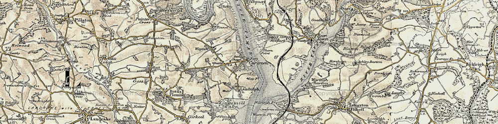 Old map of Cargreen in 1899-1900