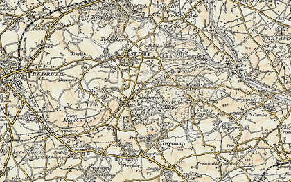 Old map of Carharrack in 1900