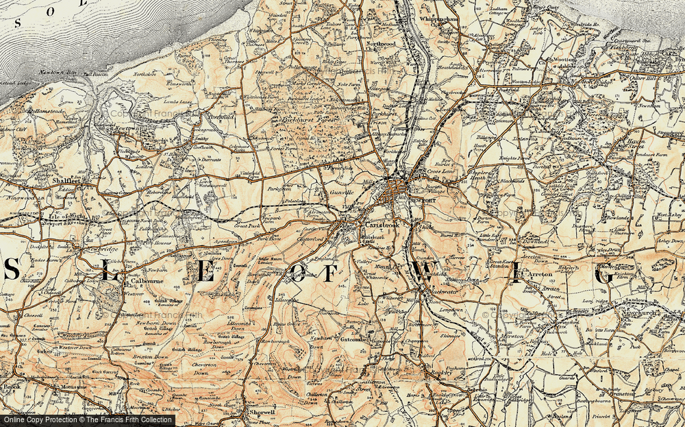 Old Map of Carisbrooke, 1899-1909 in 1899-1909