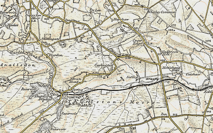 Old map of Thurlstone Moors in 1903