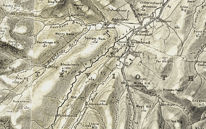 Old map of Carlenrig in 1901-1904