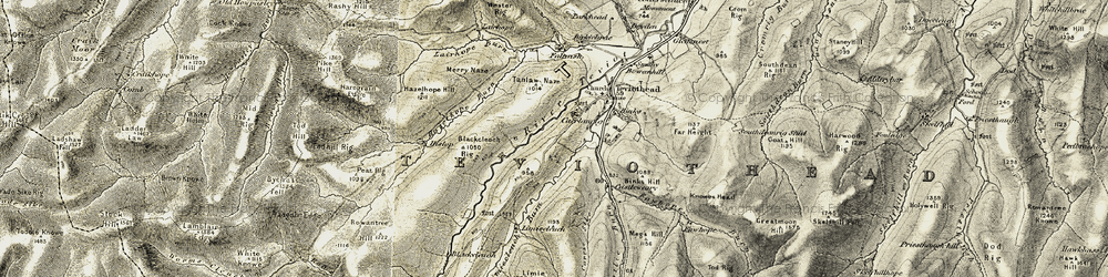 Old map of Carlenrig in 1901-1904