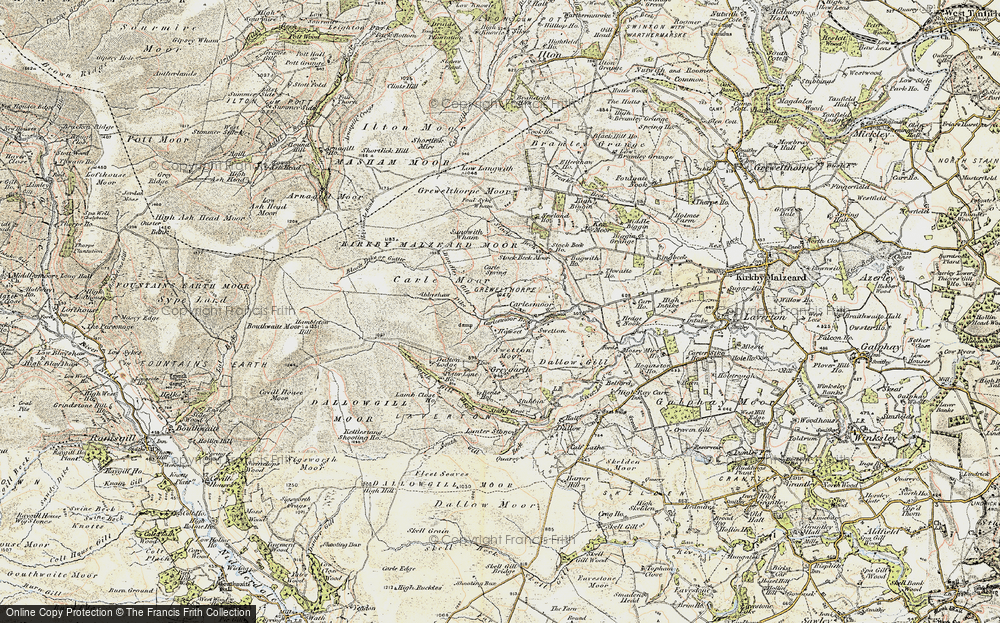 Old Map of Historic Map covering Black Gutter in 1903-1904