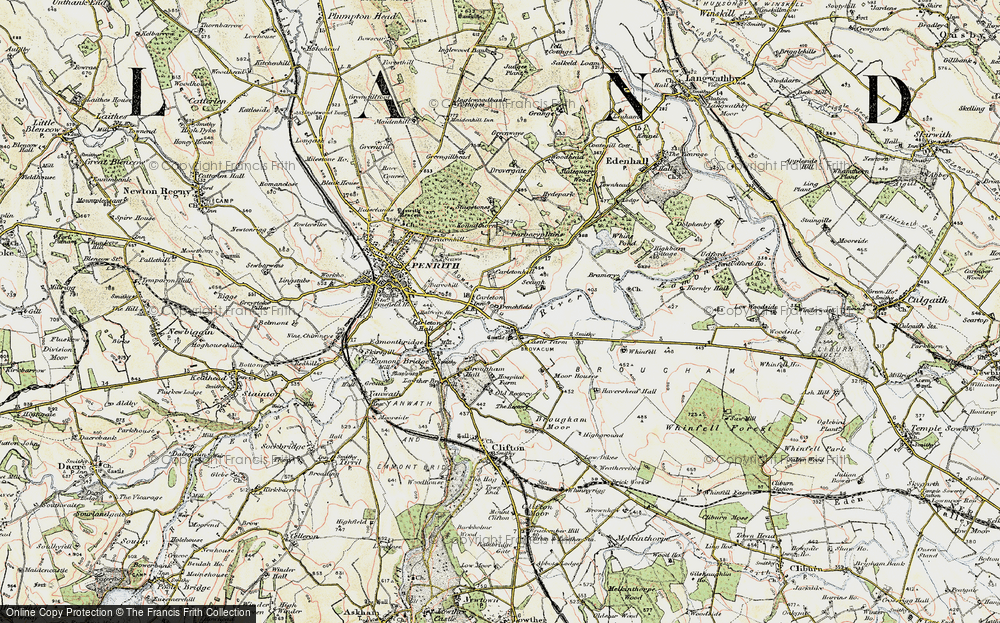 Old Map of Historic Map covering Brocavvm (Roman Fort) in 1901-1904