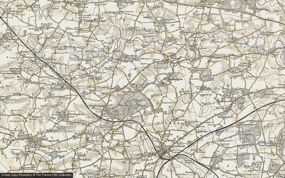 Old Map of Carleton Forehoe, 1901-1902 in 1901-1902