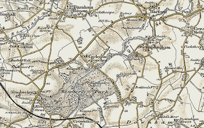 Old map of Carleton Forehoe in 1901-1902