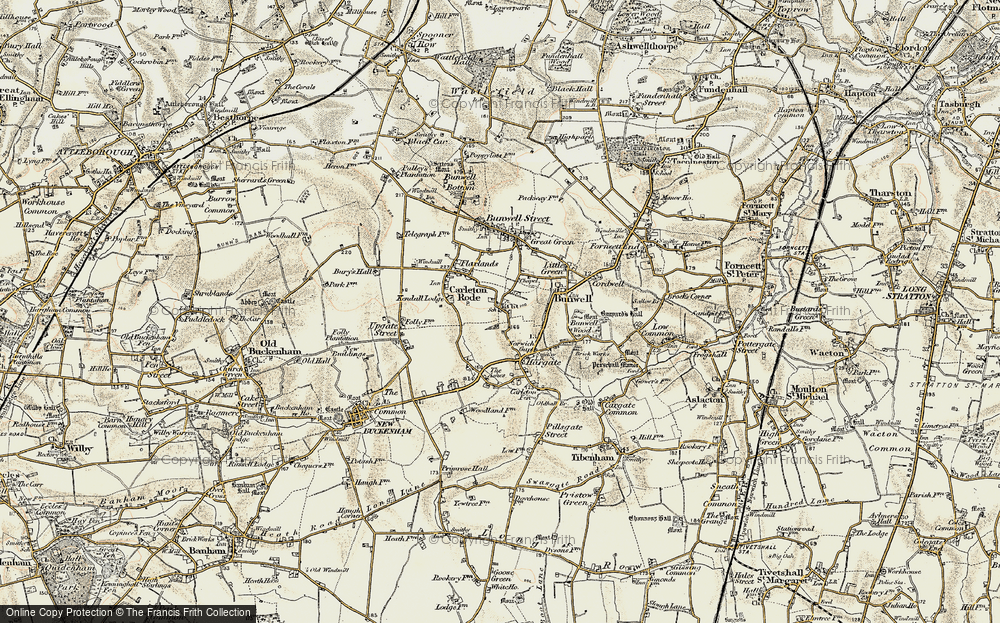 Old Map of Carleton Rode, 1901-1902 in 1901-1902