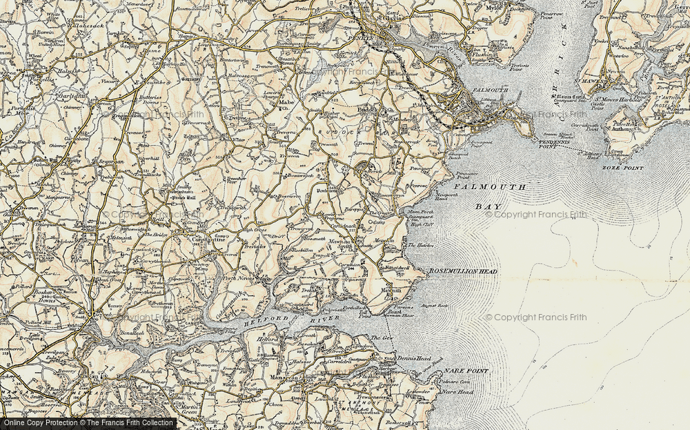 Old Map of Historic Map covering Trecombe in 1900
