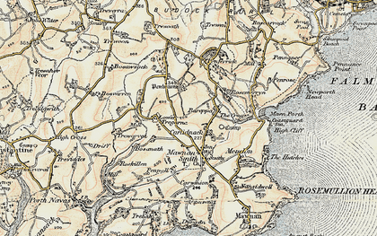 Old map of Carlidnack in 1900