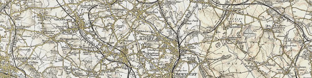 Old map of Carlinghow in 1903