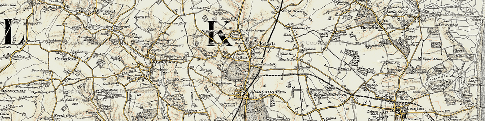 Old map of Carlton in 1898-1901